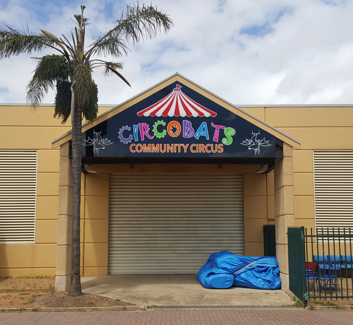 custom printed metal street sign at Circobats