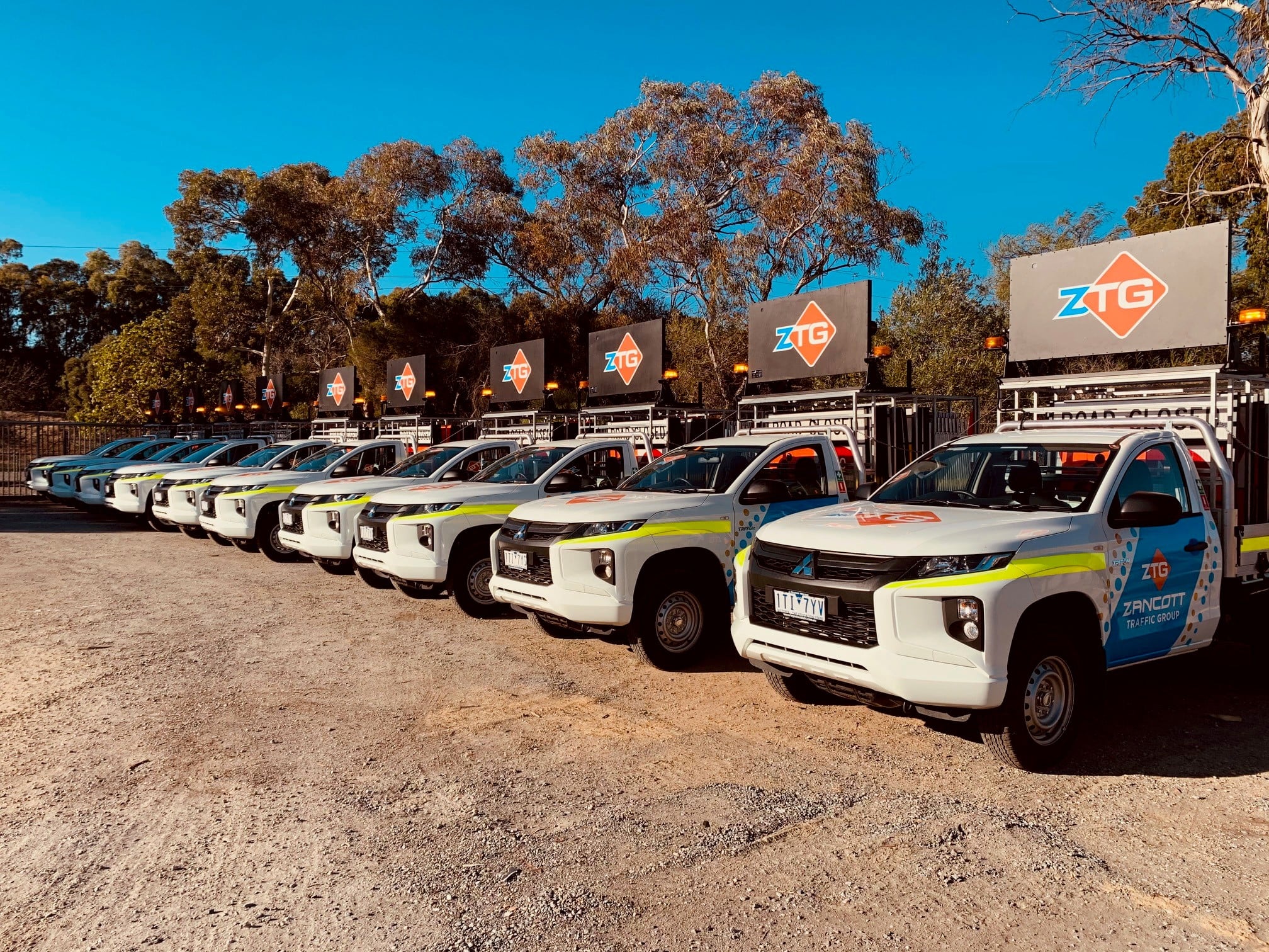 Featured image for “Zancott Traffic hit the road with custom designed vehicle signs across their entire new fleet of traffic management utes.”